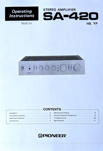 Pioneer 420 amplificatore - sa-420,